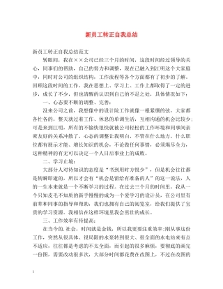 新员工转正自我总结 