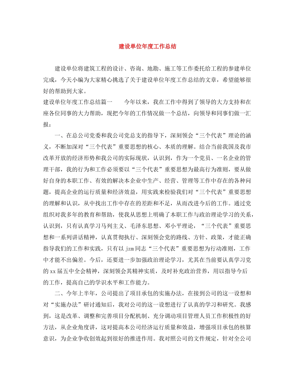 建设单位年度工作总结_第1页