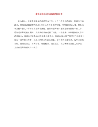新员工转正工作总结结尾300字 