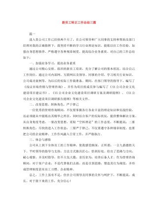 新员工转正工作总结三篇 