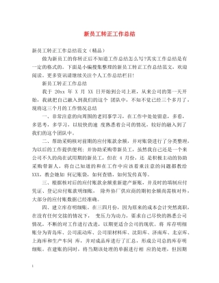 新员工转正工作总结2 