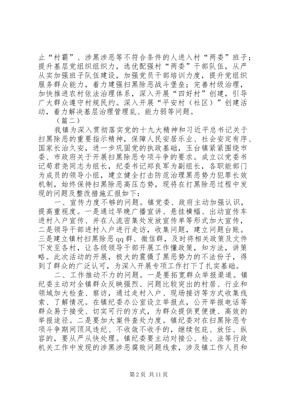 扫黑除恶专项整改情况报告8篇_第2页