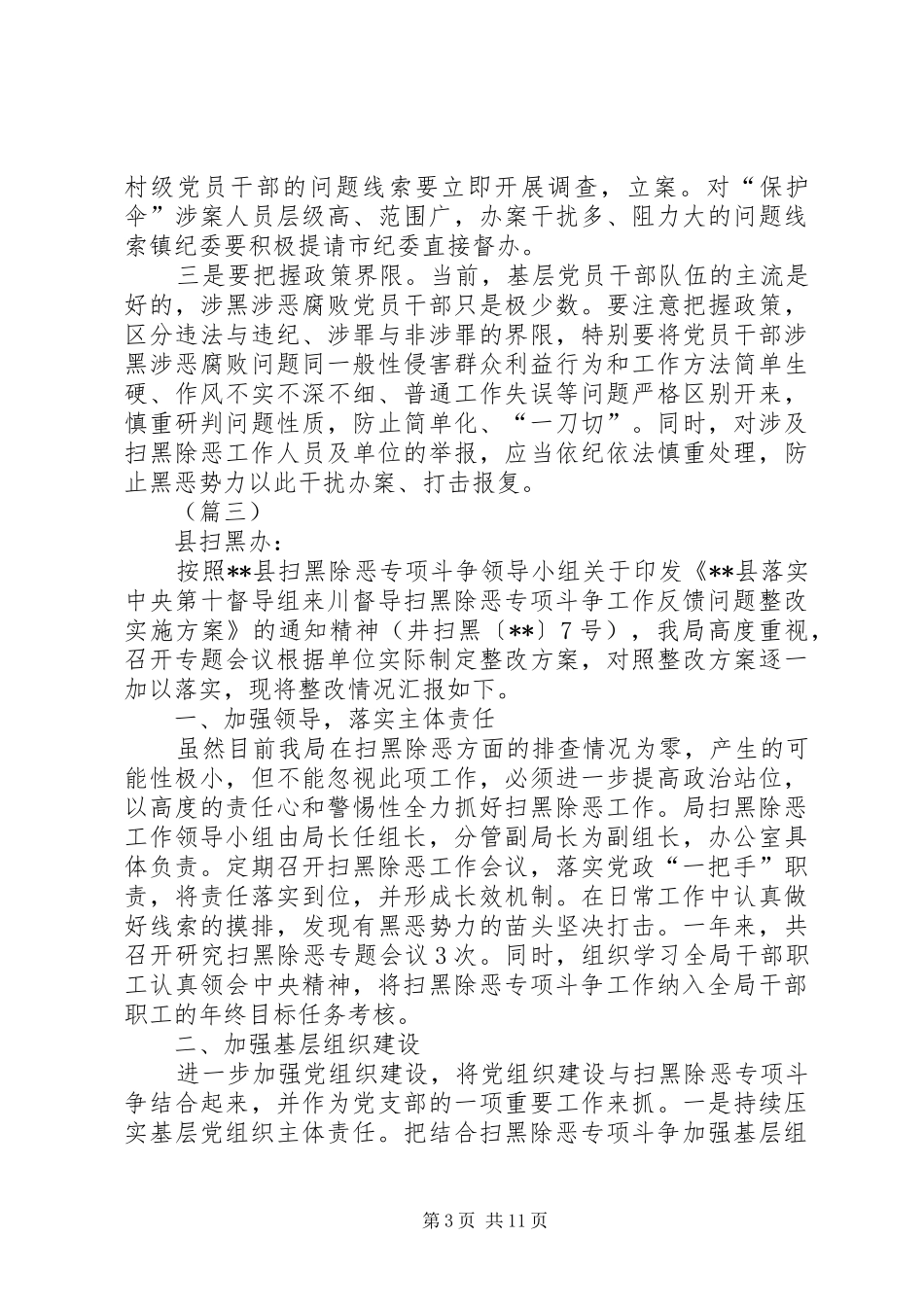 扫黑除恶专项整改情况报告8篇_第3页