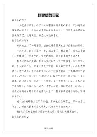 打雪仗的日记
