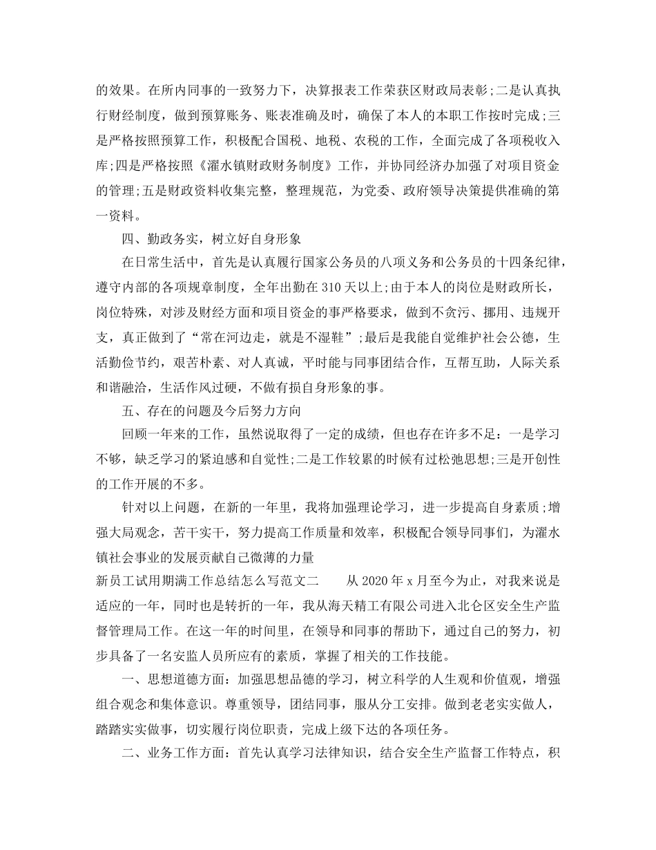 新员工试用期满工作总结怎么写 _第2页