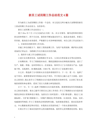 新员工试用期工作总结范文4篇 