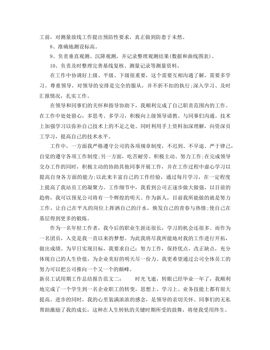 新员工试用期工作总结报告 _第2页