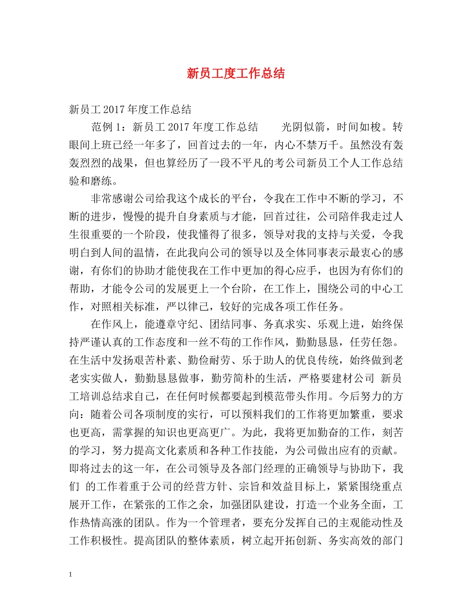 新员工度工作总结 _第1页
