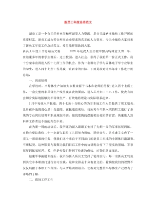 新员工年度总结范文 