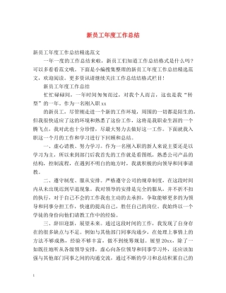 新员工年度工作总结 