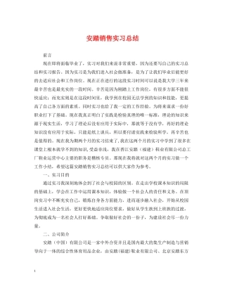 安踏销售实习总结