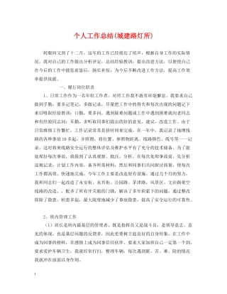 个人工作总结城建路灯所)