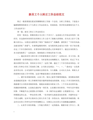 新员工个人转正工作总结范文2 