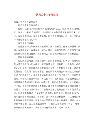 新员工个人年终总结 