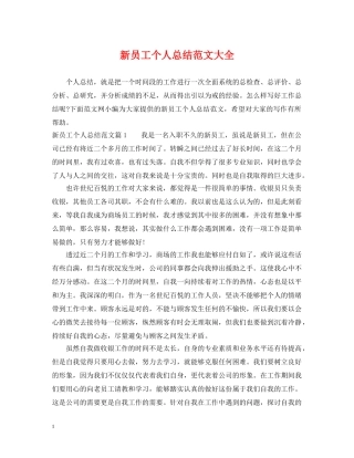 新员工个人总结范文大全 