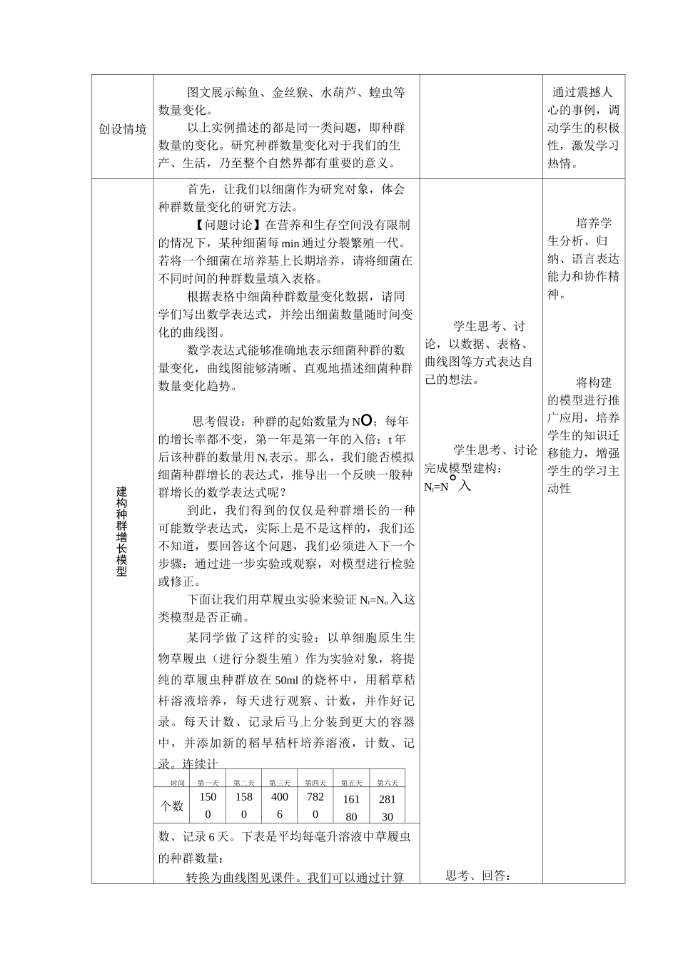 种群的数量变化教学设计_第3页