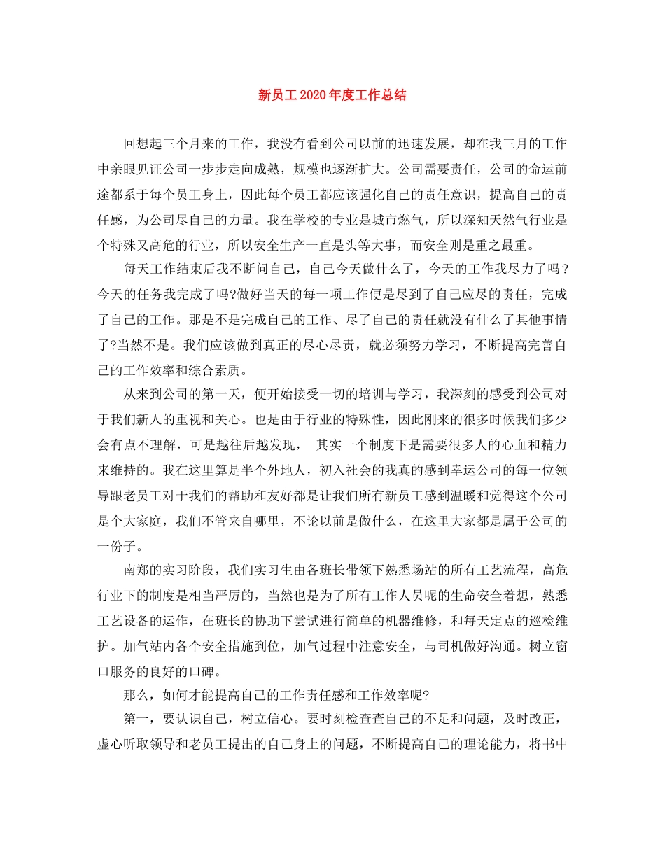 新员工2020年度工作总结 _第1页
