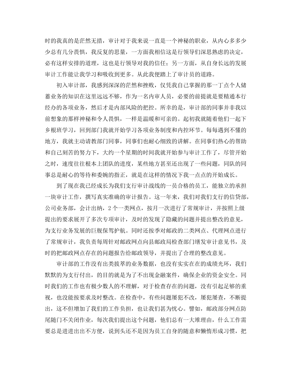 银行审计人员个人工作总结三篇_第3页