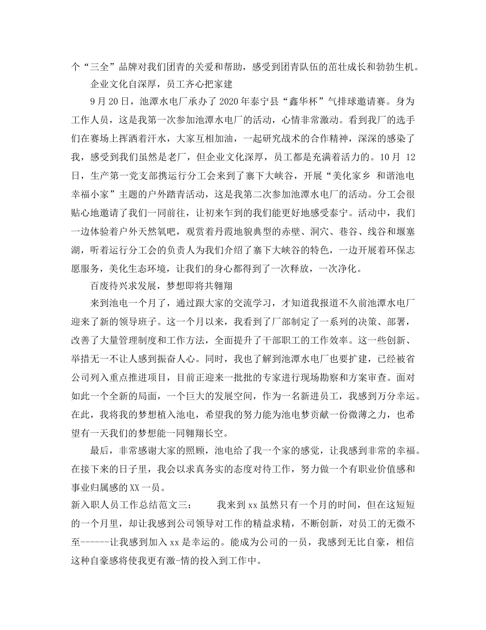 新入职人员工作总结 _第3页