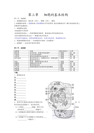 高中生物知识必修一复习提纲（第三章）