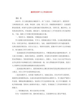 基层党支部个人工作总结2