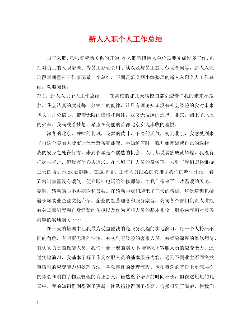 新人入职个人工作总结 _第1页