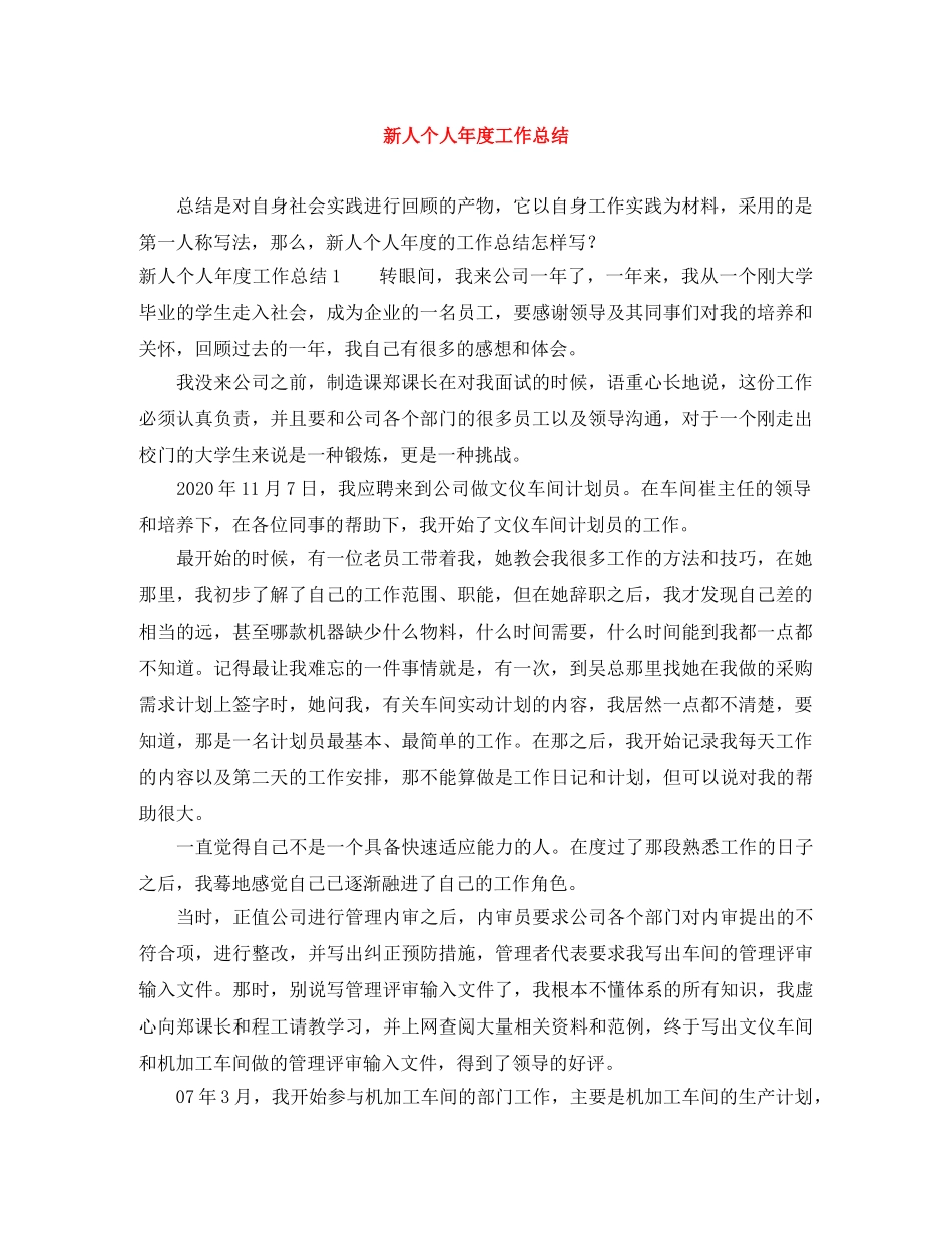 新人个人年度工作总结 _第1页