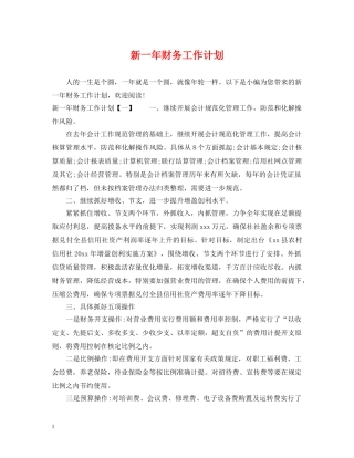 新一年财务工作计划2 