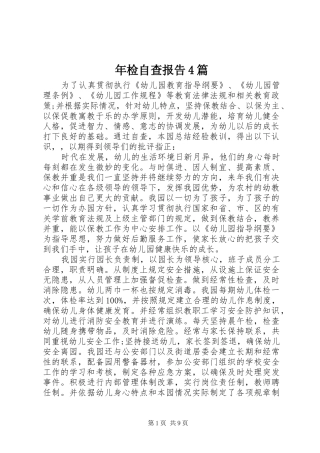 年检自查报告4篇