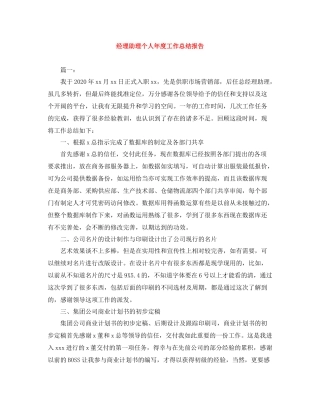 经理助理个人年度工作总结报告