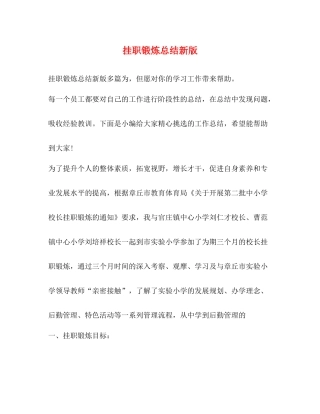 挂职锻炼总结新版