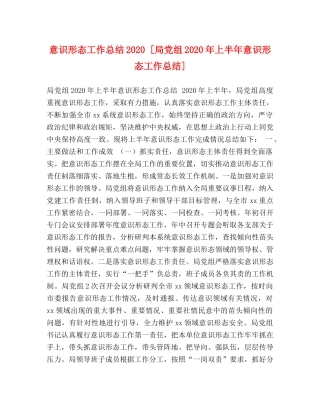 意识形态工作总结2020 [局党组2020年上半年意识形态工作总结] 