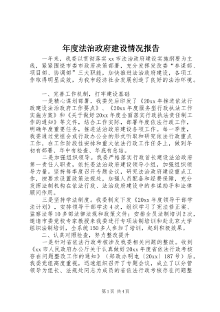 年度法治政府建设情况报告