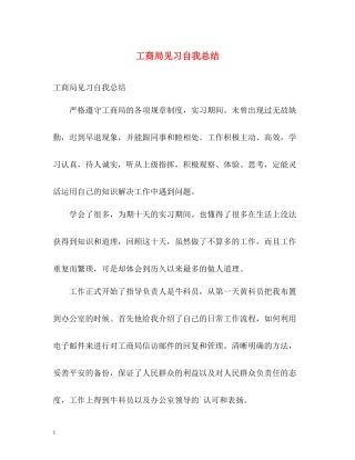 工商局见习自我总结