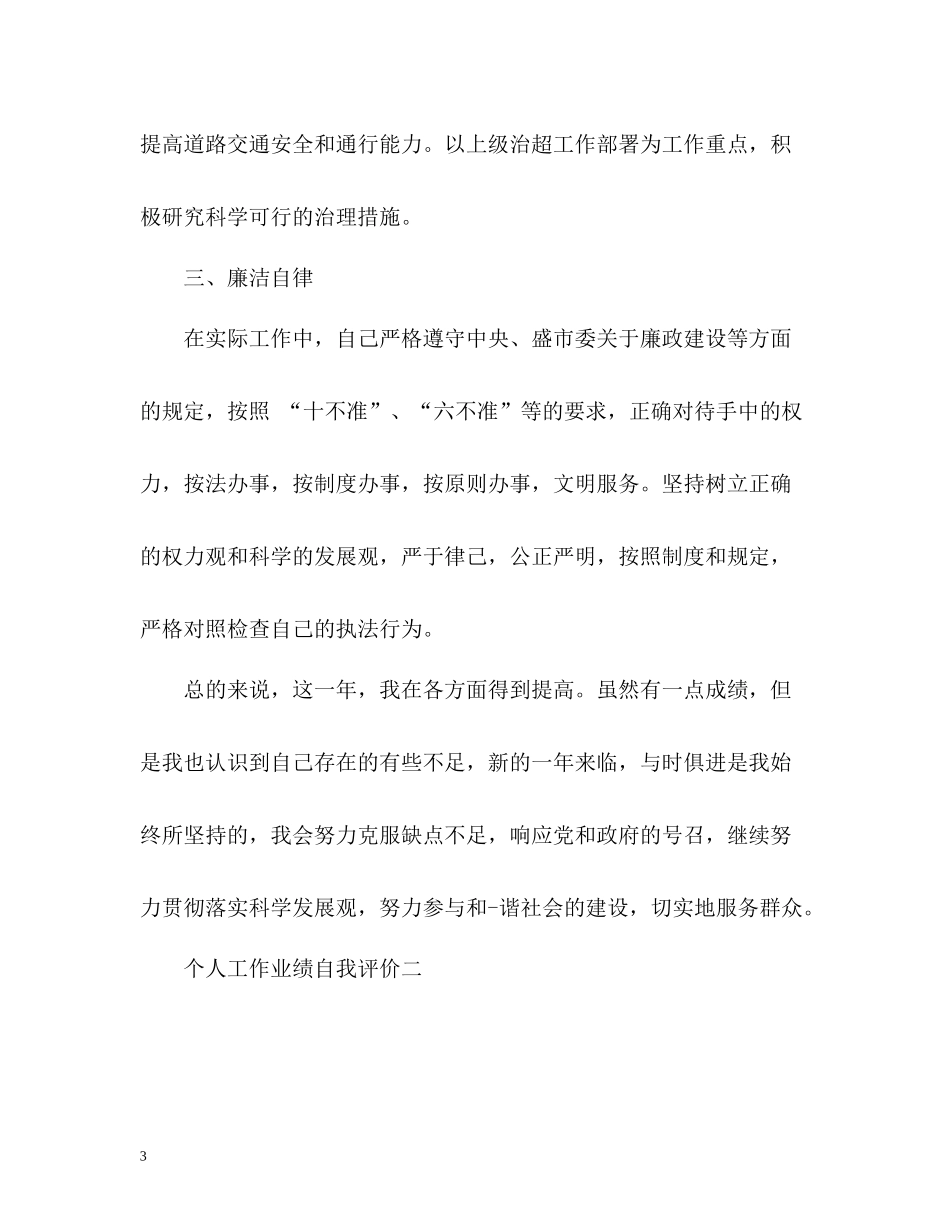 个人工作业绩自我评价_第3页