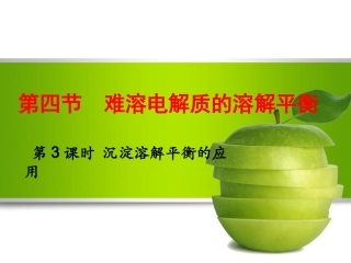 第四节难溶电解质的溶解平衡(4)