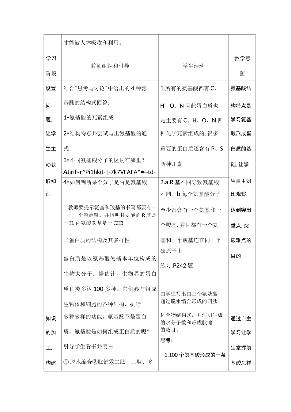高一生物蛋白质教案_第3页