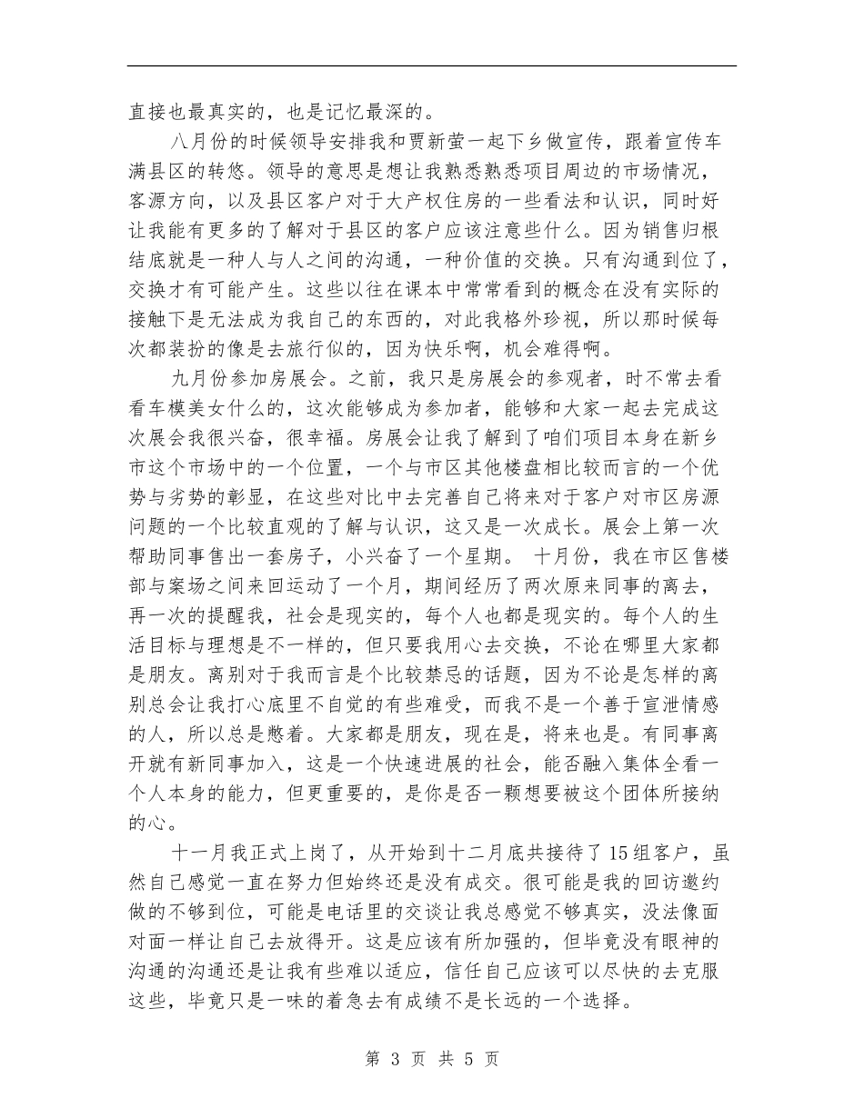 房地产置业顾问工作个人总结_第3页