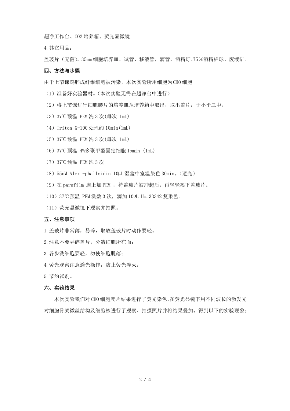 细胞骨架组分的荧光染色观察_第2页