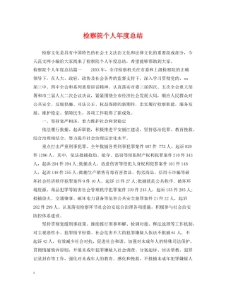 检察院个人年度总结