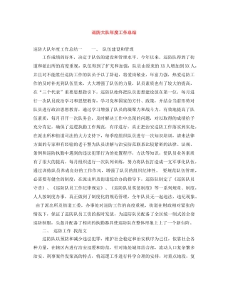 巡防大队年度工作总结 