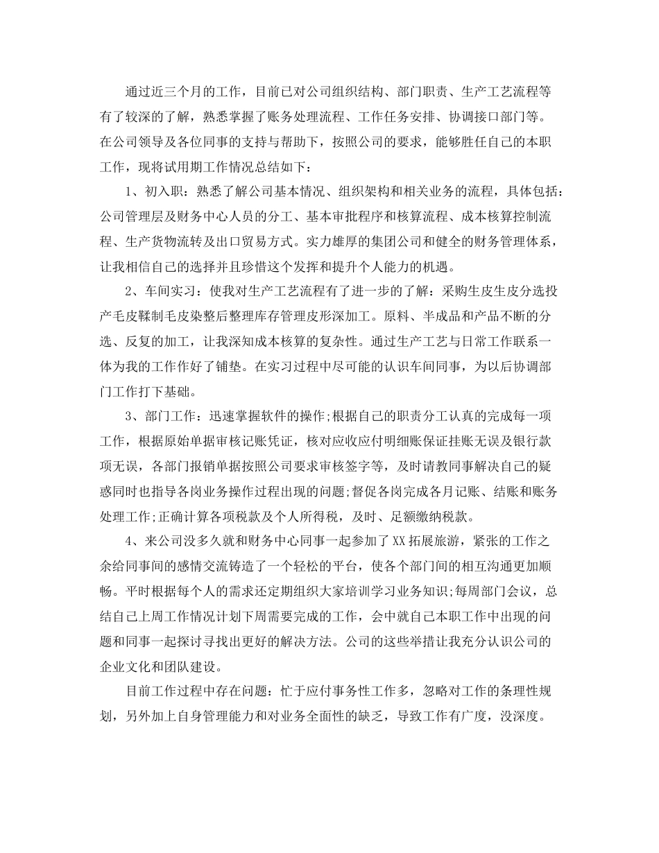 财务试用期三个月工作总结范文_第3页