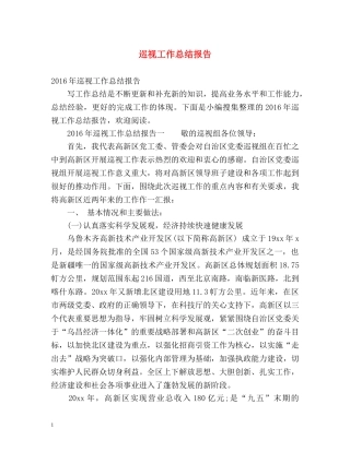 巡视工作总结报告 