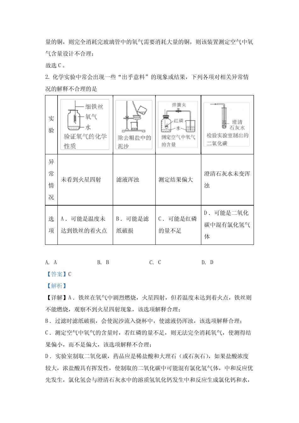 2022年中考化学真题专题17 实验方案的设计与评价(1)(通用版)_第2页