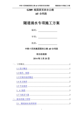 01隧道涌水专项施工方案