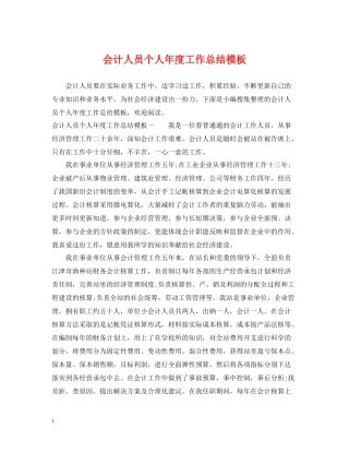 会计人员个人年度工作总结模板