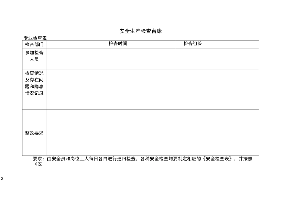 安全生产检查台账_第2页