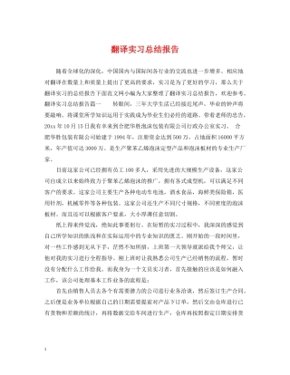 翻译实习总结报告