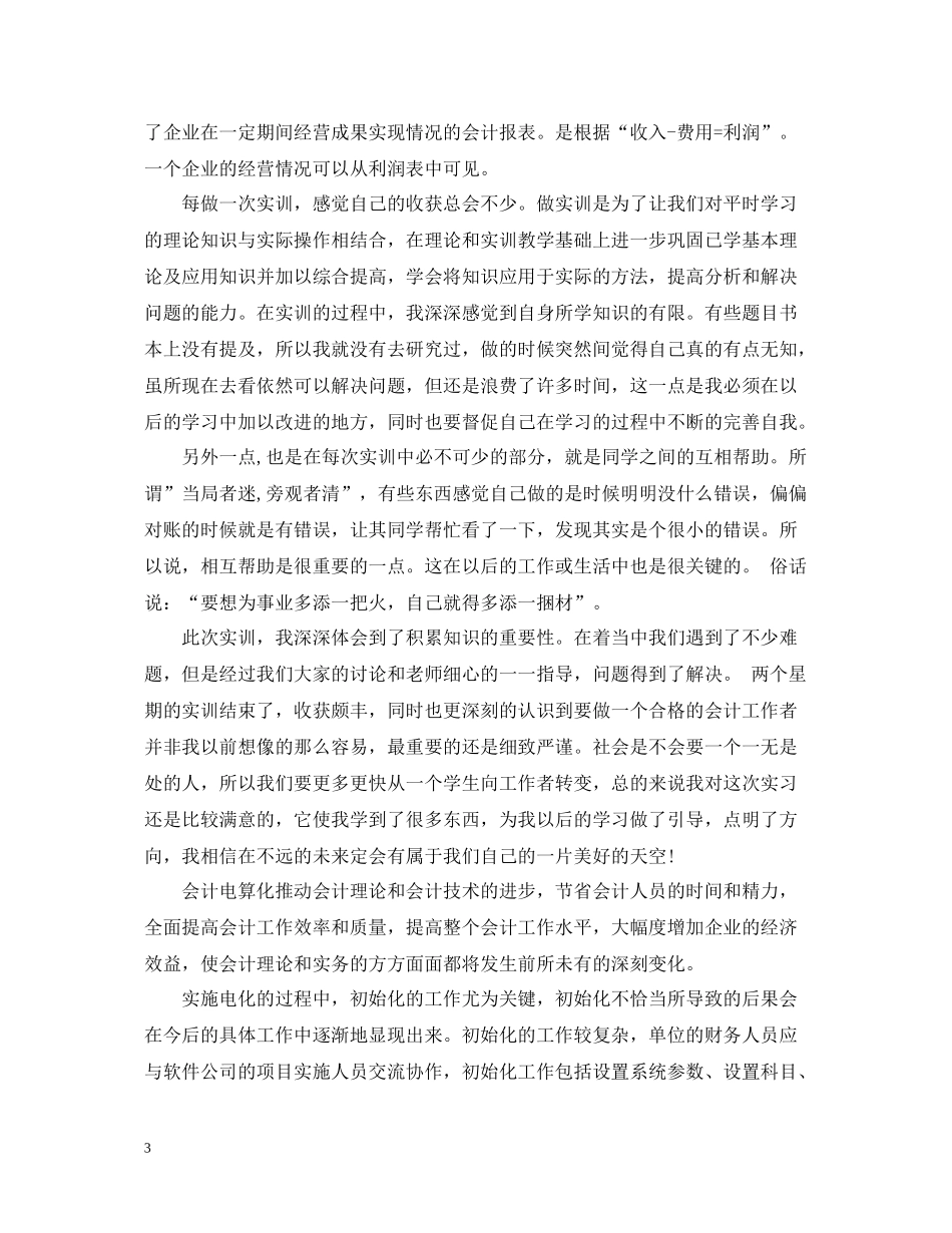 大学生会计电算化实习总结范文_第3页