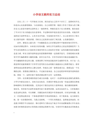 小学语文教师实习总结 
